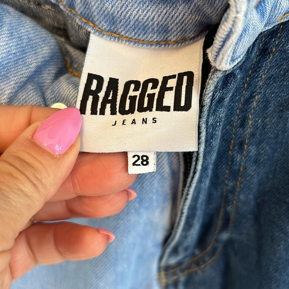 Ragged Jeans Quarter Panel Two Tone Mom Jeans - Picture 8 of 9